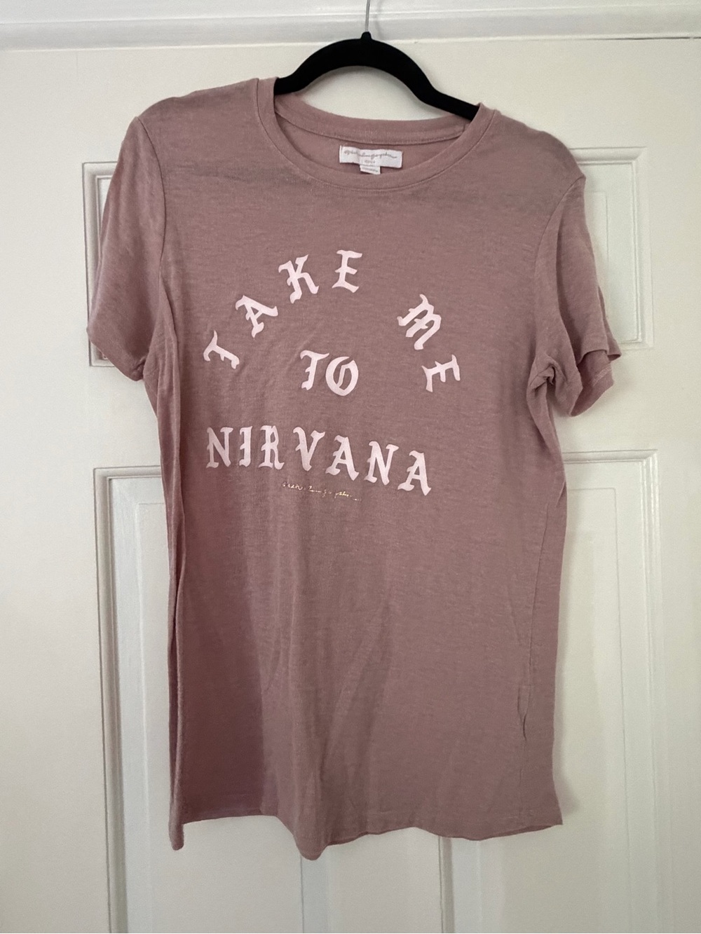 Spiritual Gangster Take Me to Nirvana Graphic Tee - Mauve Pink Women’s Top